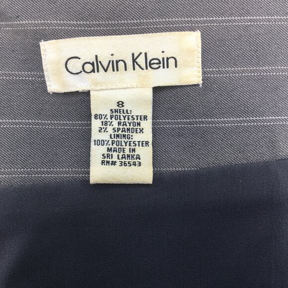 Calvin Klein Lined Gray PinStripe Skirt  Size 8 - Picture 5 of 11